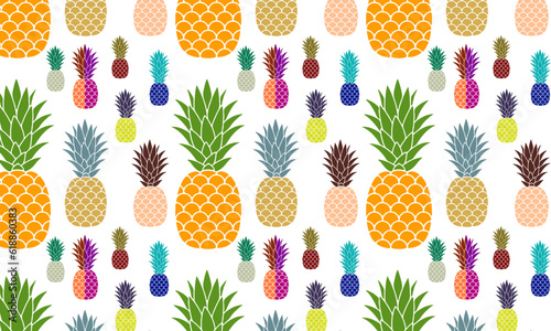 Pineapple Texture Vector Illustration Image Isolated on White Background