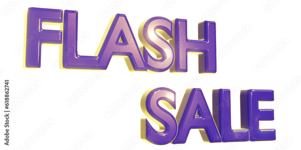 3d text flash sale promotion