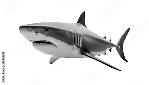 Great white shark on a transparent background. generative AI