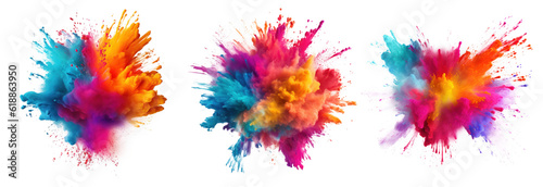 Colorful holi paint color powder Illustration AI Generative.