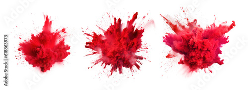 Red holi paint color powder Illustration AI Generative.