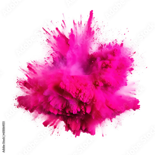 Pink holi paint color powder Illustration AI Generative.