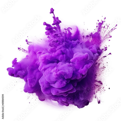 Purple holi paint color powder Illustration AI Generative.