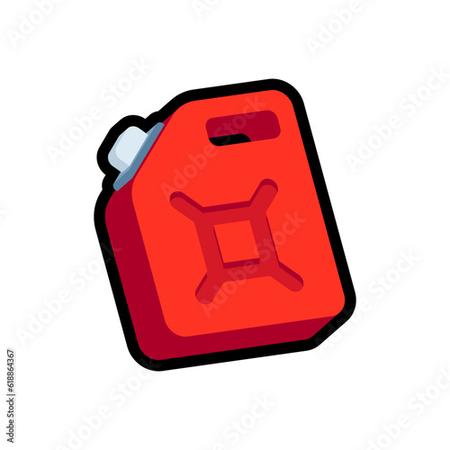 Isolated flat 3d canister icon for game, interface, sticker, app. The sign in a cartoon style for match 3, arcade, rpg. The sprite for craft element in hyper casual mobile game