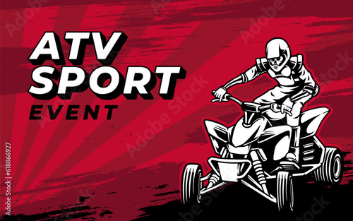 poster of ATV sport illustration vector graphic premium