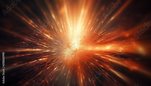 Glowing flame igniting vibrant abstract backdrop pattern generated by AI