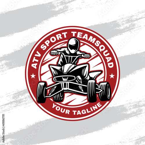 ATV sports illustration design logo badge vector premium