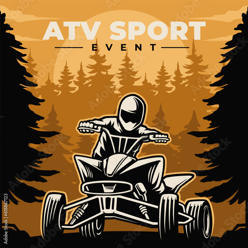 ATV sport event illustration vector premium