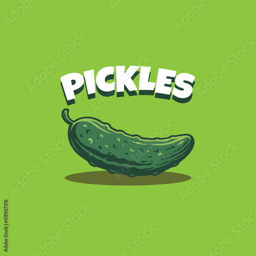 vector illustration of pickles or cucumber premium