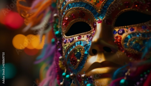 Ornate masquerade mask adds mystery to party generated by AI © Jeronimo Ramos