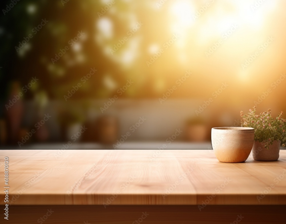 Fototapeta premium Blurred kitchen background. Illustration AI Generative.