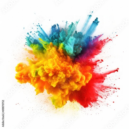 Colorful holi paint color powder Illustration AI Generative.
