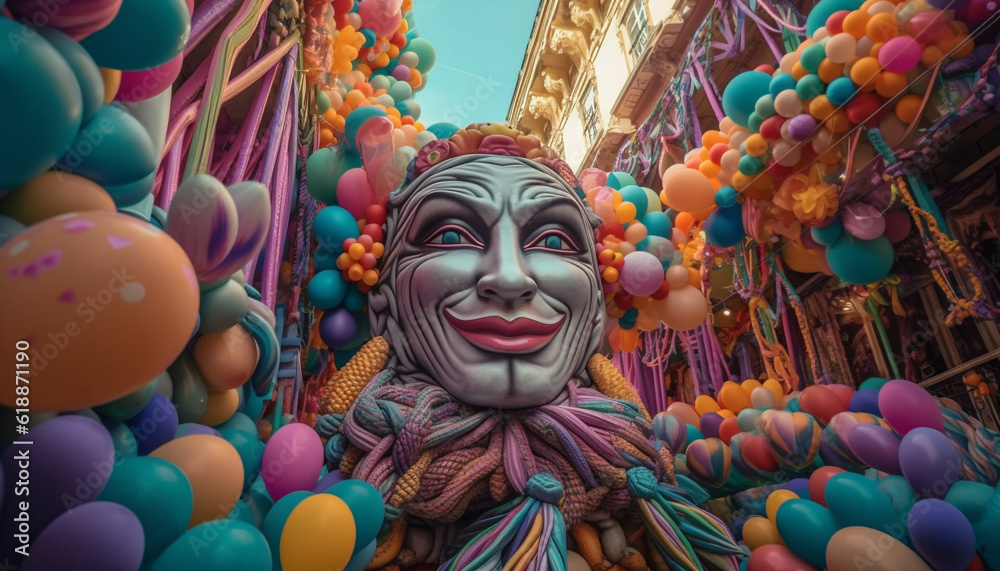 Vibrant colors, joyful celebration, traditional festival fun generated by AI