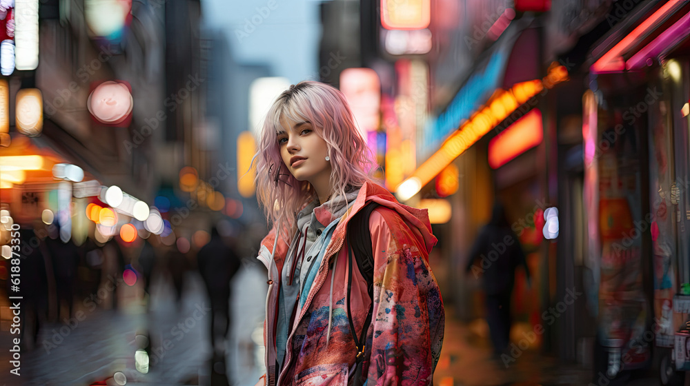 Influencer Downtown Tokyo Medium Shot