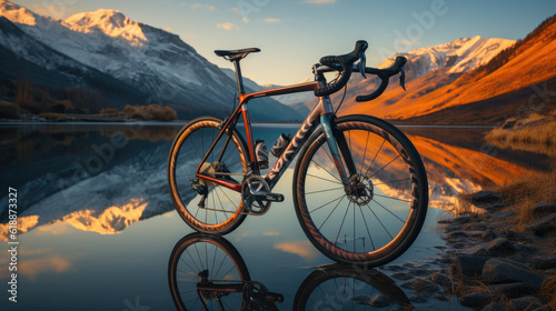 Carbon Fiber Road Bike in the Mountains