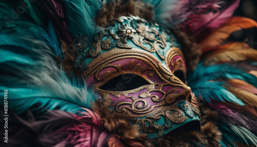 Ornate mask hides mystery at Mardi Gras celebration generated by AI © Jeronimo Ramos