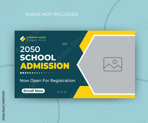 Creative school education admission youtube video thumbnail and web banner template design