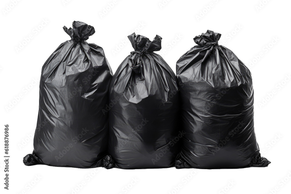 Close up garbage bag isolated on transparent background