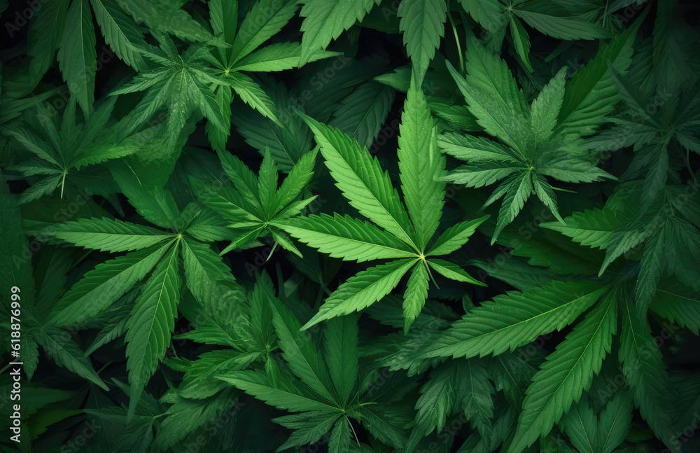 Feuilles de cannabis, généré à l'aide d'une IA Feuilles de cannabis, généré à l'aide d'une IA