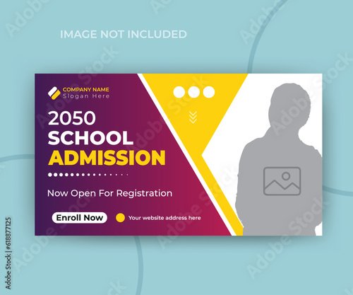 School education admission youtube video thumbnail and web banner template design