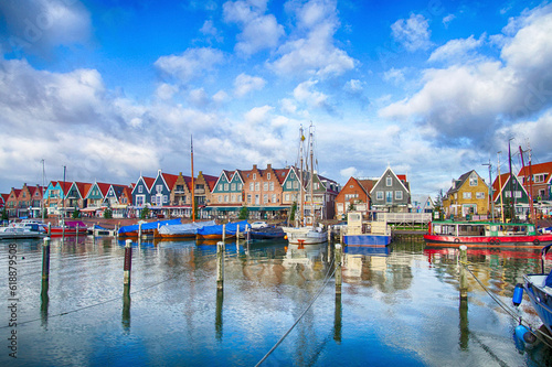 Marina and waterfront of Volendam photo