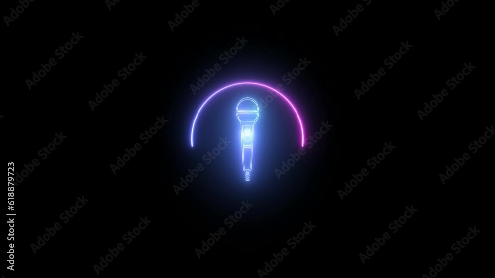 Glowing music icon animation . motion 4k black background . Glowing music icon animation . motion 4k black background .