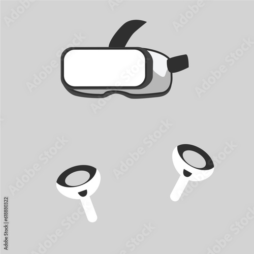 vector virtual reality equipment cartoon style flat vector illustration