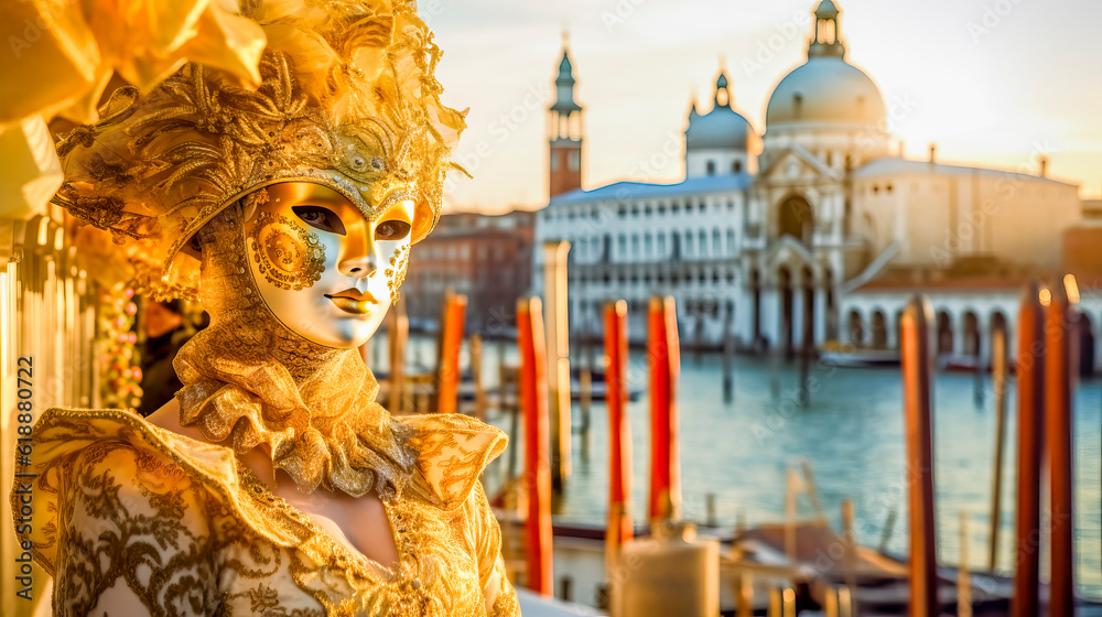 Carnevale elaborate masks and imaginative costumes at the Venice Carnival, Italy, Generative AI Carnevale elaborate masks and imaginative costumes at the Venice Carnival, Italy, Generative AI