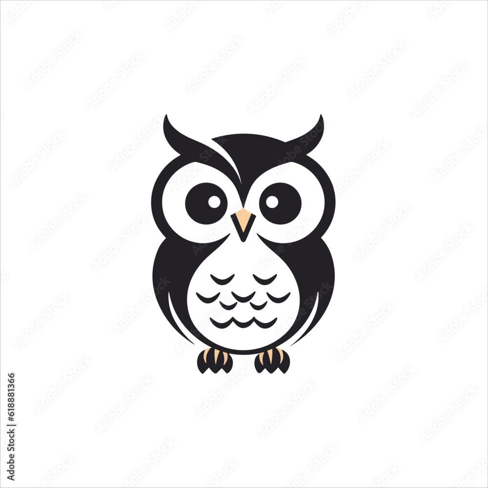 owl logo, cute owl logo vector