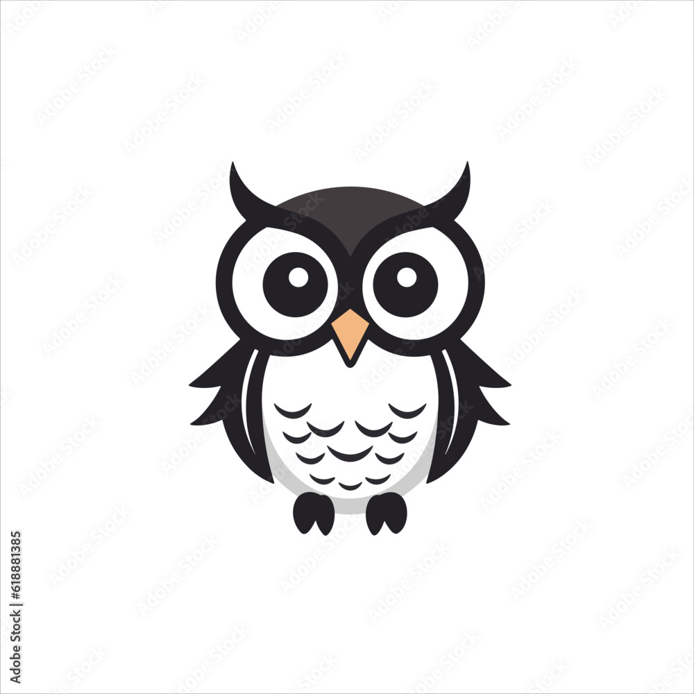 owl logo, cute owl logo vector