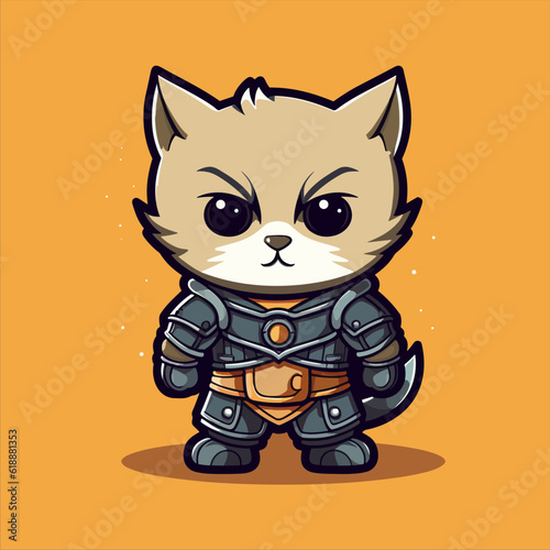 Cat Knight Logo, cute cat logo vector