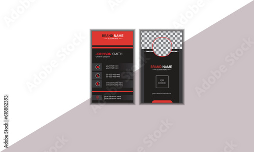 Double-sided creative business card template. 
Portrait and landscape orientation. Horizontal and vertical layout. Vector illustration
