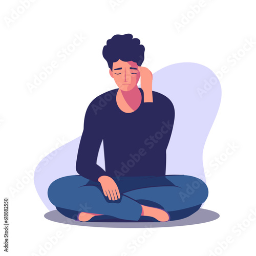 Men suffer from depression and unhappy stress.