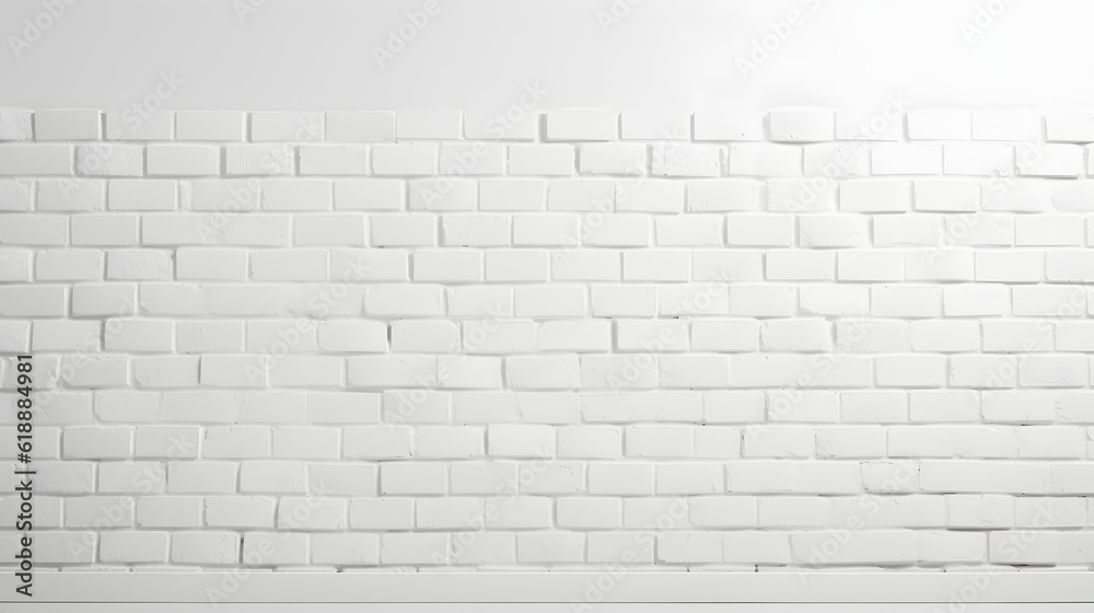 Fototapeta premium White brick wall, background photo texture generativ ai