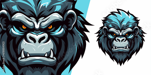 Powerful Gorilla Logo Mascot: Dynamic Vector Illustration for Sport & E-Sport Teams