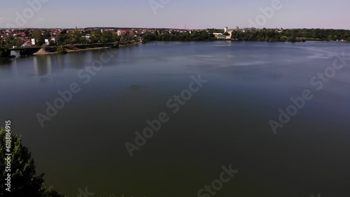 Pantelimon public park in Bucharest, Romania. View from the drone photo