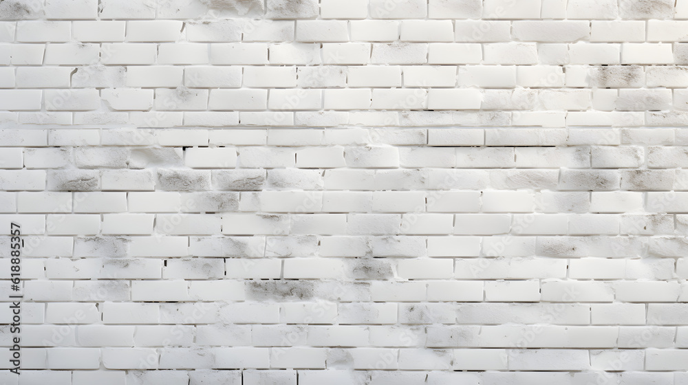 Fototapeta premium White brick wall, background photo texture generativ ai