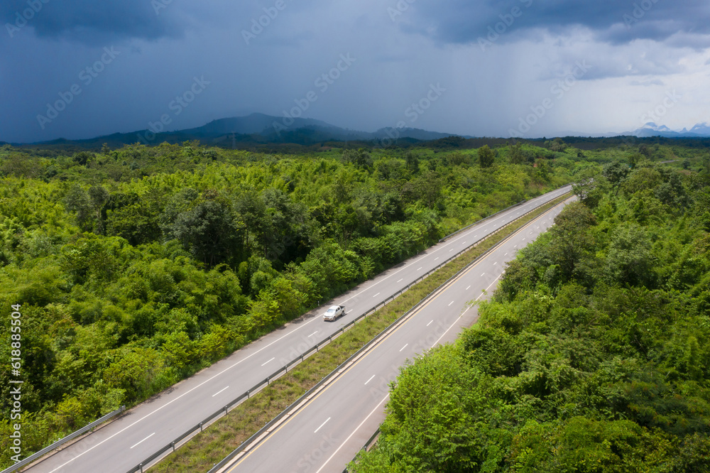 Obraz premium Top view expressway of Laos