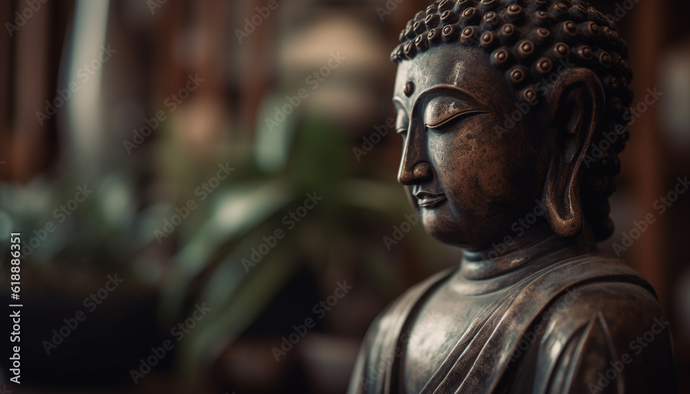 Serene Buddha statue symbolizes ancient Chinese spirituality generated by AI