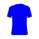 T-shirt mockup in blue colors. Mockup of realistic shirt with short sleeves. Blank t-shirt template with empty space for design.