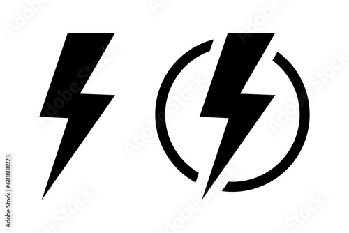 Fash lightning bolt icon. Electric power symbol. Power energy sign, vector illustration