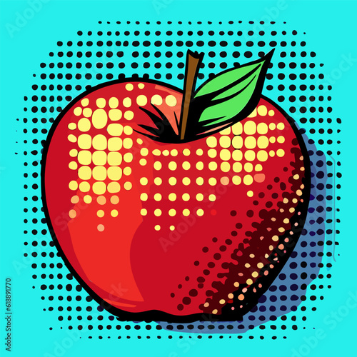 Vector graphic wall art,  with apple