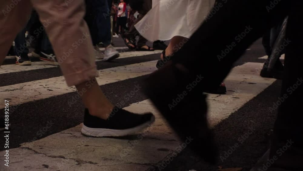 TOKYO, JAPAN : Slow motion shot of crowd of people walking at Shibuya crossing at night. Busy crowded downtown area in Tokyo. Japanese people, urban city nightlife and metropolis concept video. TOKYO, JAPAN : Slow motion shot of crowd of people walking at Shibuya crossing at night. Busy crowded downtown area in Tokyo. Japanese people, urban city nightlife and metropolis concept video.