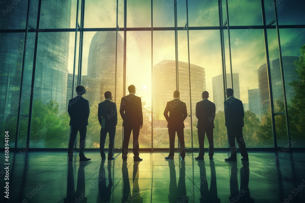 Group of business partners looking and planning for the future. Illustration. Concept of corporate and startup. High quality photo Group of business partners looking and planning for the future. Illustration. Concept of corporate and startup. High quality photo