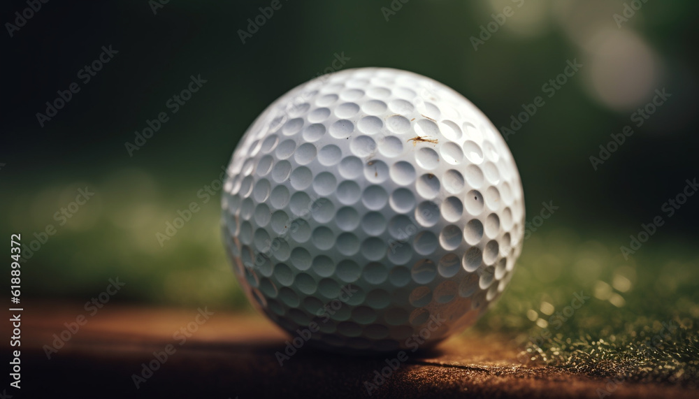 Golf ball on tee, ready for swing generated by AI Golf ball on tee, ready for swing generated by AI