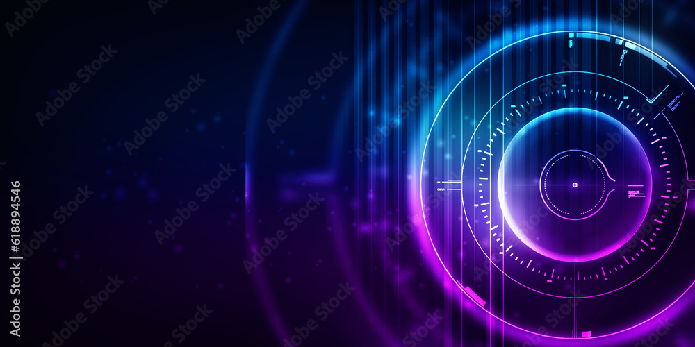 2d illustration Abstract futuristic electronic circuit technology background