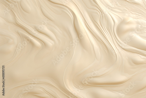 a close-up on whipped cream or off-white vanilla pudding with swirls and spreads filling the frame, selective focus