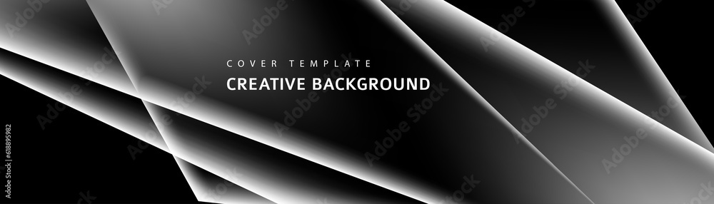 Obraz premium Abstract black, white and gray triangle overlaying layer background. Modern style. You can use for advertising, poster, template, business presentation. Vector