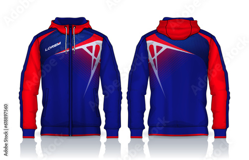 Hoodie shirts template.Jacket Design,Sportswear Track front and back view.	