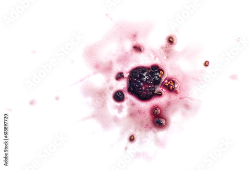 Smashed Mulberry isolated on white background photo